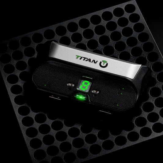 Titan Two gaming adapter showing supported platforms, controller compatibility, and flexible setup options